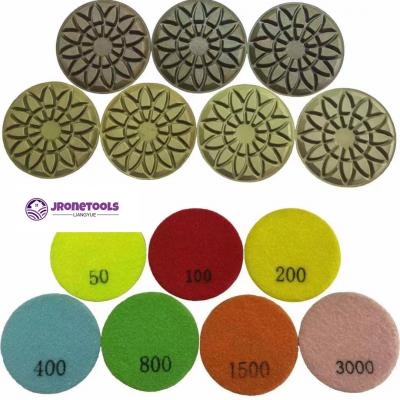 3 inch resin floor pad flower pattern for concrete polishing