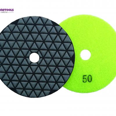 Triangle style 5 inch dry polishing pad for concrete and stone